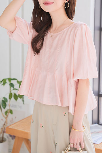 ペプラムシアーブラウス [C7570]