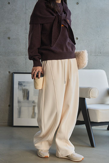 [ 裏ボア ] 暖かスウェットカーブパンツ