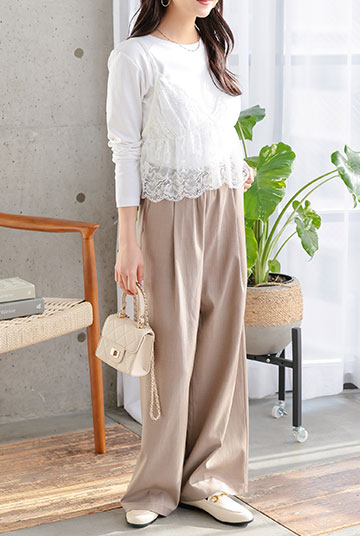 ウエストストリングイージーパンツ