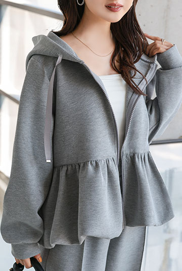 [ Petitle / プチレ ] ダイバー裾バルーンパーカー