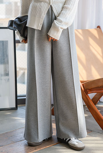 [ Petitle / プチレ ] 選べる2丈 ダイバー裾ボタン2wayワイドパンツ