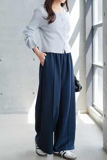 選べる2丈ダイバー裾ボタン2wayワイドパンツ