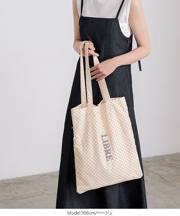 チェックプリントトートバッグ [B1497] - レディースファッション通販