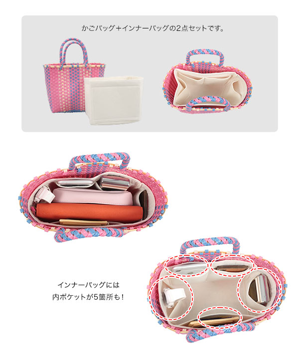 デニムリメイクバッグ　ビニールバッグ　バッグインバッグ　迷彩