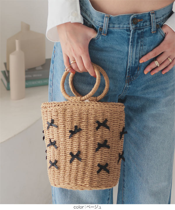 リボン付きカゴバッグ [B1575] - レディースファッション通販 神戸