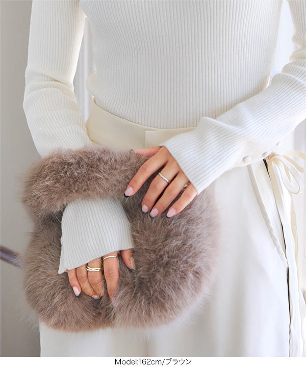 ファー　バッグ　ビーズ b1596_i8.jpg