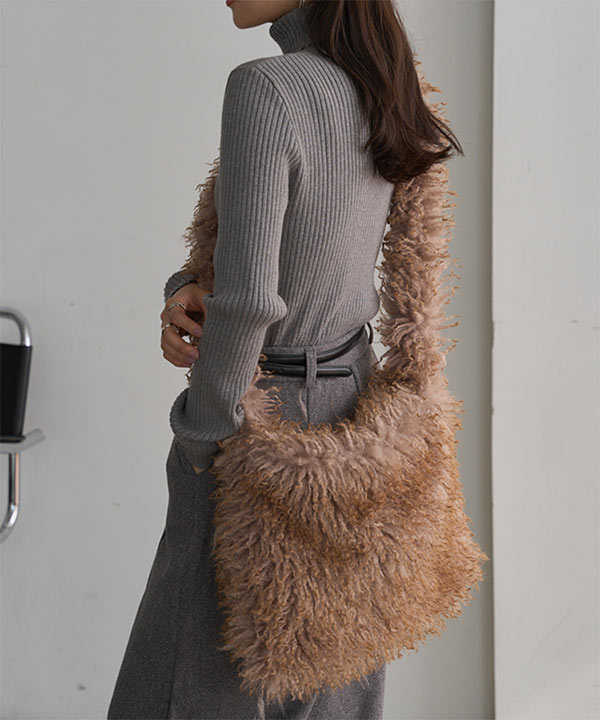 ロングファーショルダーバッグ [B1662]| 送料無料 12/11(木)12:00~12