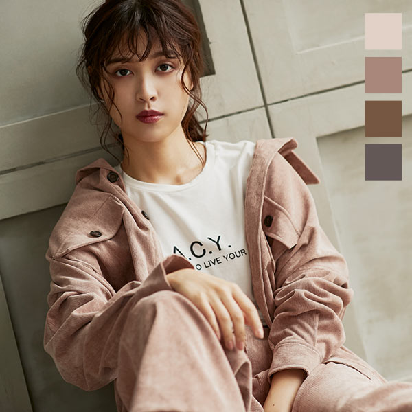haru.46　　　コーデュロイＣＰＯシャツ GU公式 | コーデュロイCPOシャツ(長袖)(セットアップ可能)(メンズ)