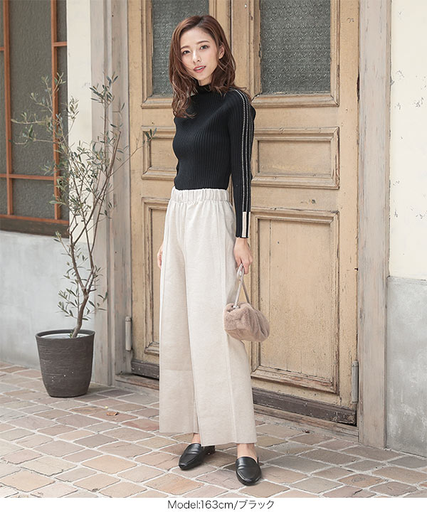 ニット セーター Eglantine 配色ラインボトルネックニット レディース moment+（モーメントプラス）の「【累計販売枚数7万枚突破