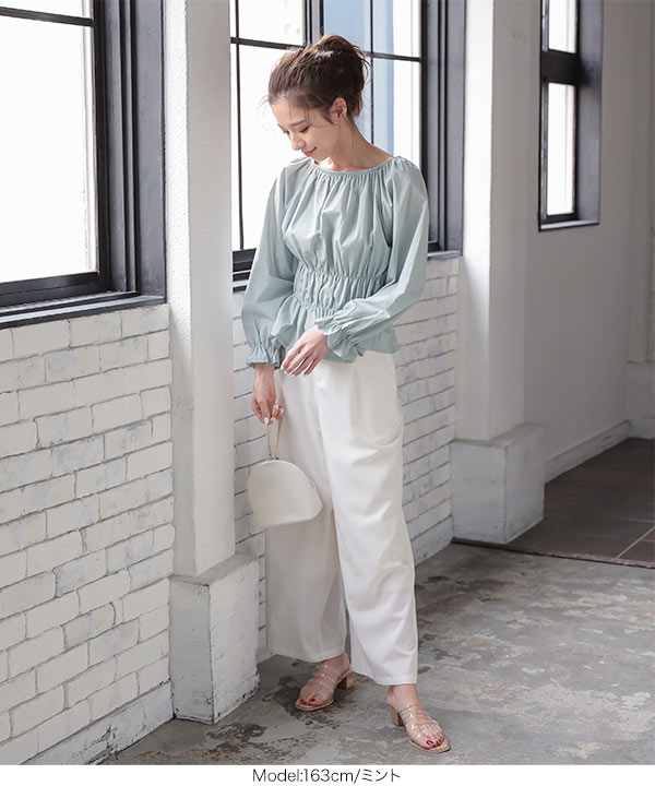 ウエストシャーリングブラウス [C4588] - レディースファッション通販