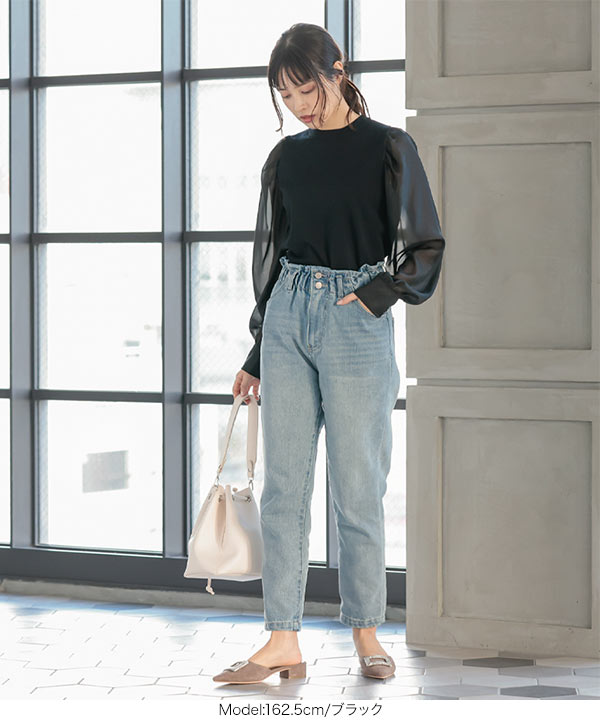 maturely シアーシャイニーロングスリーブニット maturely シアーシャイニーロングスリーブニット トップス