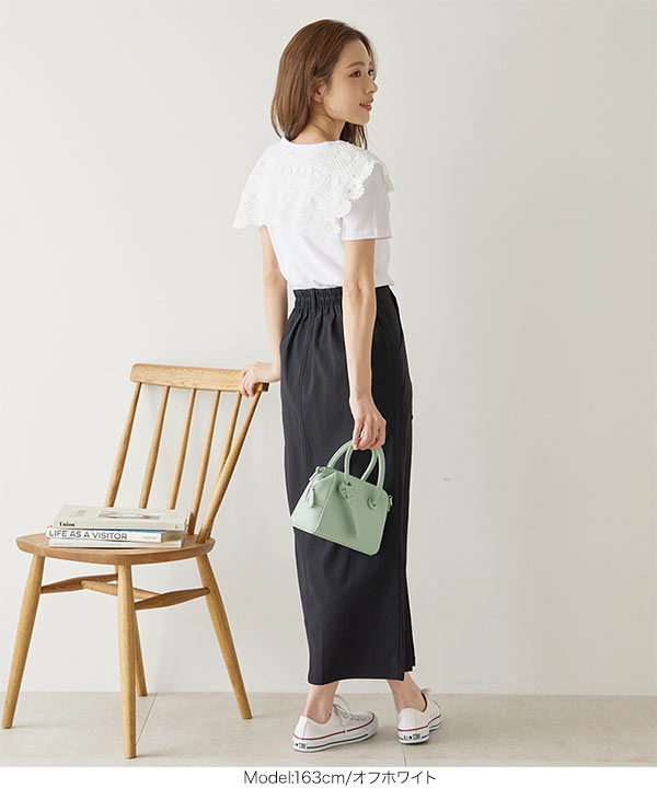 ビッグカラー襟付きカットソーTシャツ [C5479] - レディース