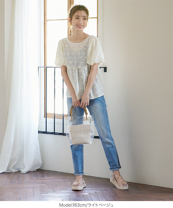 美品✨sheller ペイントフラワーバックリボンブラウス　完売品 フラワーレースバックリボンブラウス [C5584] - レディース