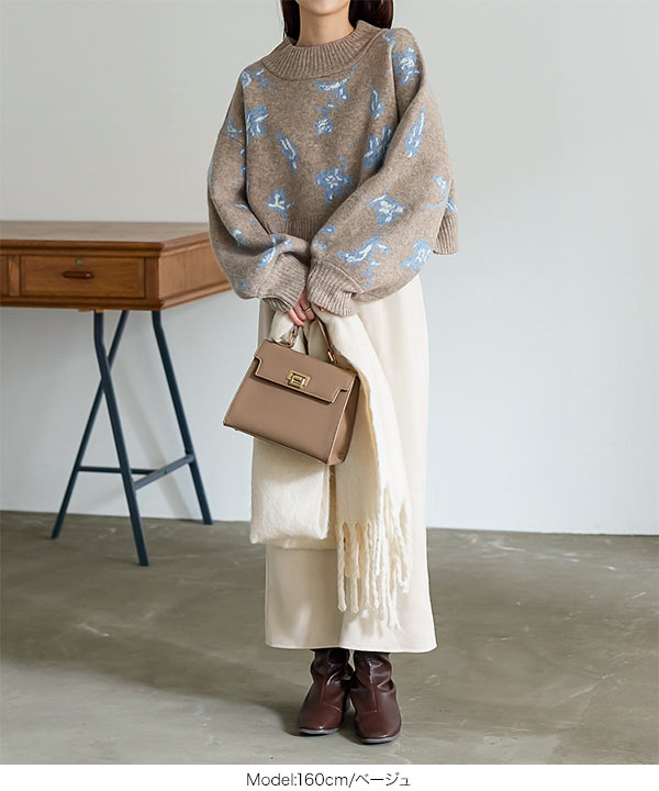 フラワージャガードニット [C6212] - レディースファッション通販 神戸