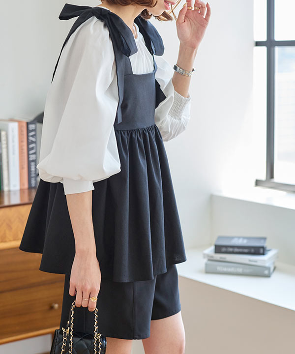 2605＊シフォンリボン/クリスタルジップ/ワンショルダードレスblL SONY 