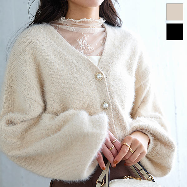美品☆YOKO CHAN ニット カーディガン ボレロ ビジューボタン 長袖 美品☆YOKO CHAN ニット カーディガン ボレロ ビジューボタン