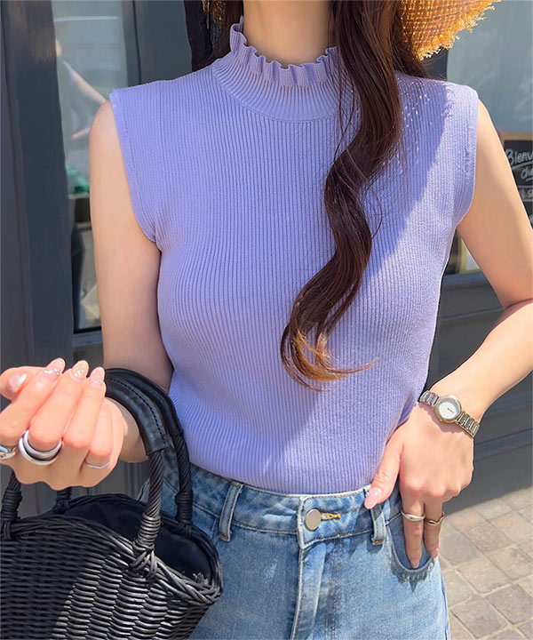 値下げ不可　グレンマーティンス  カットアウトリブニットトップス　L c6611.jpg