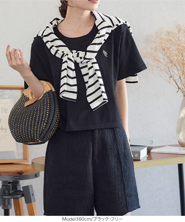 Le17septenbre トップス KOBE LETTUCE トップス ハーフジップ プルオーバー リブ