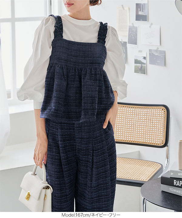 ベルベットリボンツイードトップス [C6918] - レディースファッション