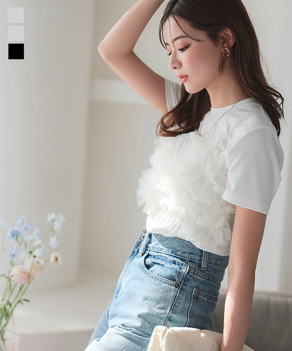 bibiy 半袖チュールTシャツ 新品チュールTシャツ完売 Bibiy MICHAELA TULLE TOPS｜Yahoo