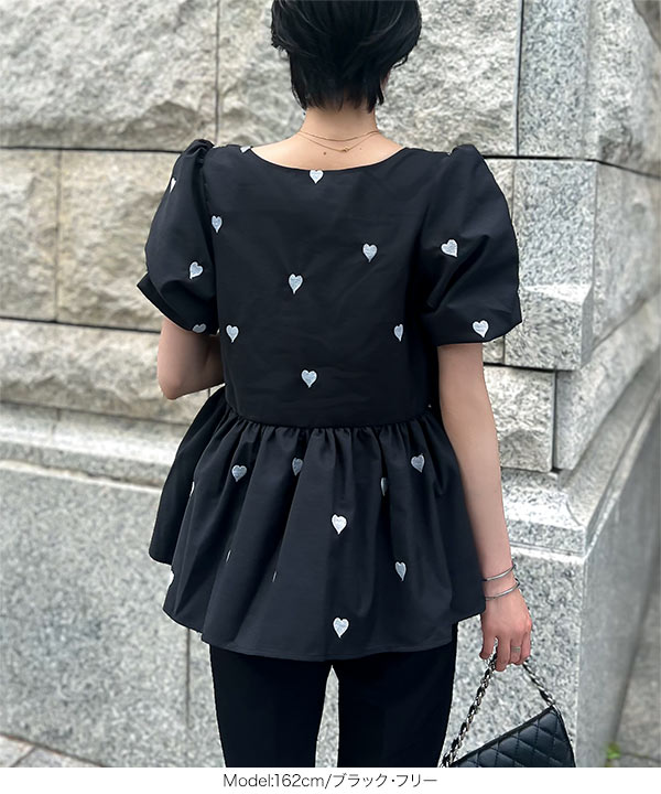 sheller ハート 刺繍 ペプラム sheller ハート 刺繍 ペプラム sheller ハート 刺繍 ペプラム