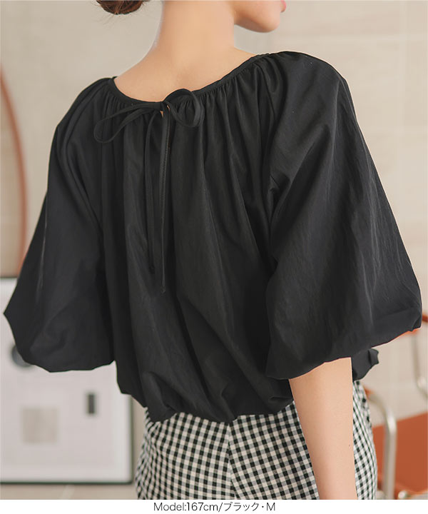heve タフタバルーンブラウス バルーンスリーブタフタブラウス