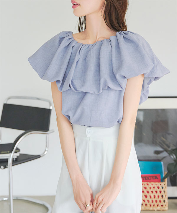 2wayバルーンデザインブラウス [C7223] - レディースファッション通販  