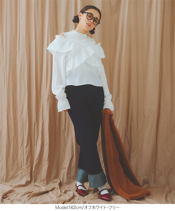 マルチウェイクロスフリルブラウス [C7239] - レディースファッション