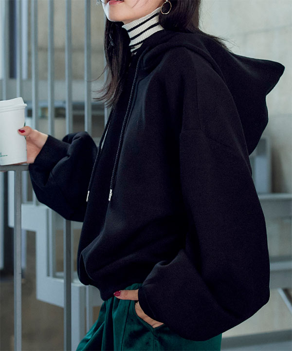 フーディorモックネックプルオーバーダイバートップス [C7344