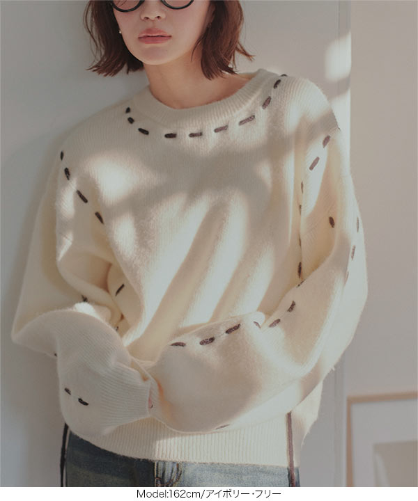 リボンニット 6color/XS-LLsize》リボン取り外し2WAY フェザーリボンニット