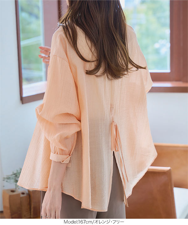 バックリボン シャツ ♡。 セール】バックリボンシアーシャツ（シャツ/ブラウス）｜PairPair