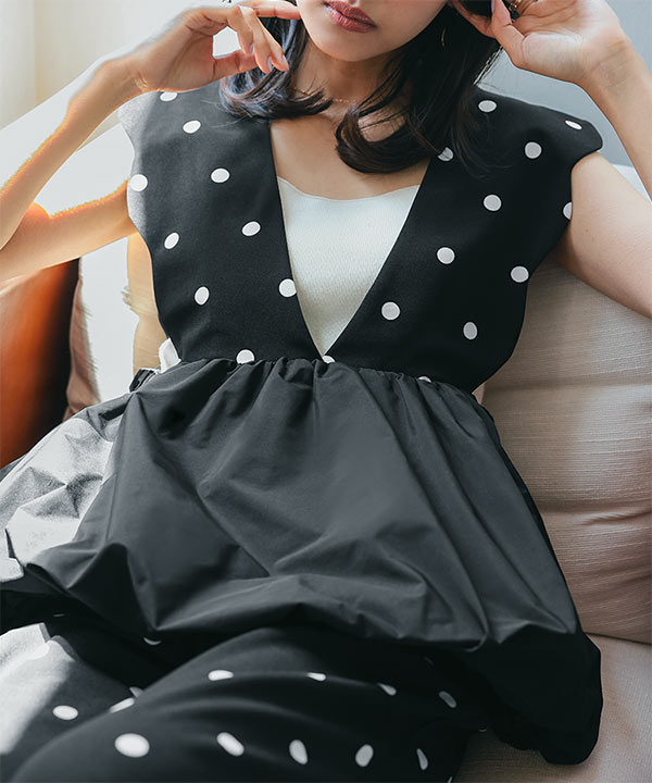 ベスト ジレ TRペプラムリボン付きジレ レディース 楽天市場】ペプラム ジレ ベスト レディース ロングジレ ロング