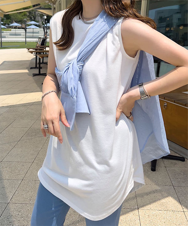 ラウンドカットインナータンクトップス [C7582] - レディース