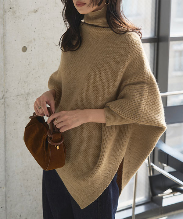 ハイネック アシンメトリードルマンニット [C7699] - レディース