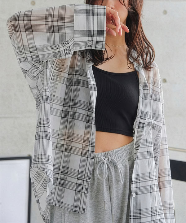 【値下げ◎】 ACCUSE / 美品 オーバーサイズ ノーカラー チェックシャツ 値下げ◎】 ACCUSE / 美品 オーバーサイズ ノーカラー チェックシャツ