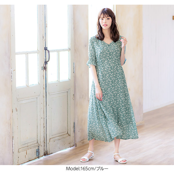Phase Eight☆花柄 七分シフォンワンピース シフォンワンピ Phase Eight(フェイズ・エイト) ワンピース