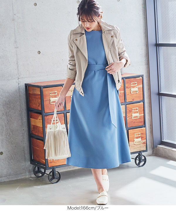 フィットアンドフレアワンピース [E2376] - レディースファッション