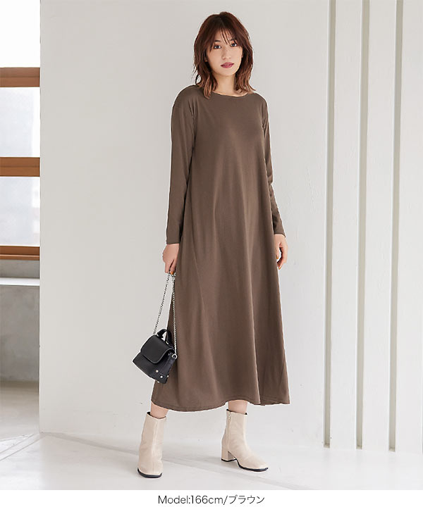 カットソーフレアワンピース [E2898] - レディースファッション