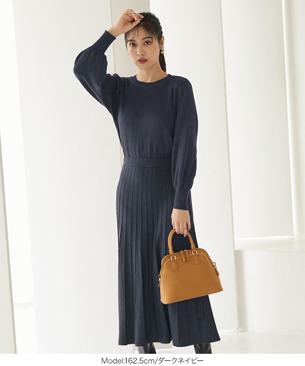 ESCADA【エスカーダ】ワンピース　ドレス ニット　王朝襟　ベルベットリボン ESCADA【エスカーダ】ワンピース ドレス ニット 王朝襟