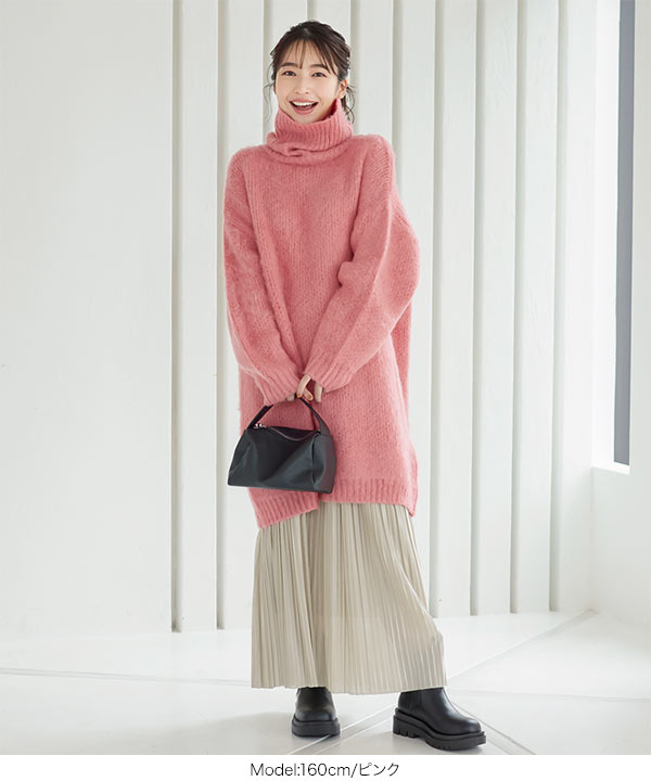モヘア　ニット　ワンピース インナー付モヘヤニットワンピース[品番：MKSW0031688