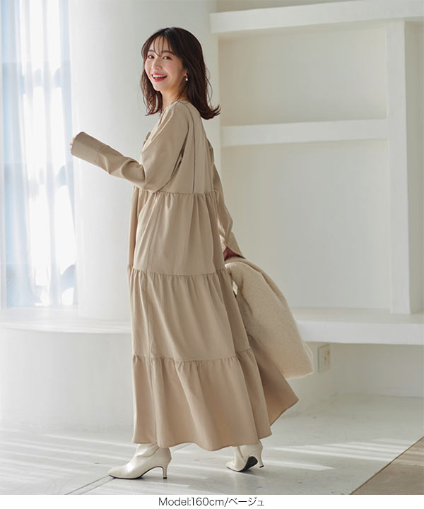 前後2wayティアードワンピース [E2994] - レディース