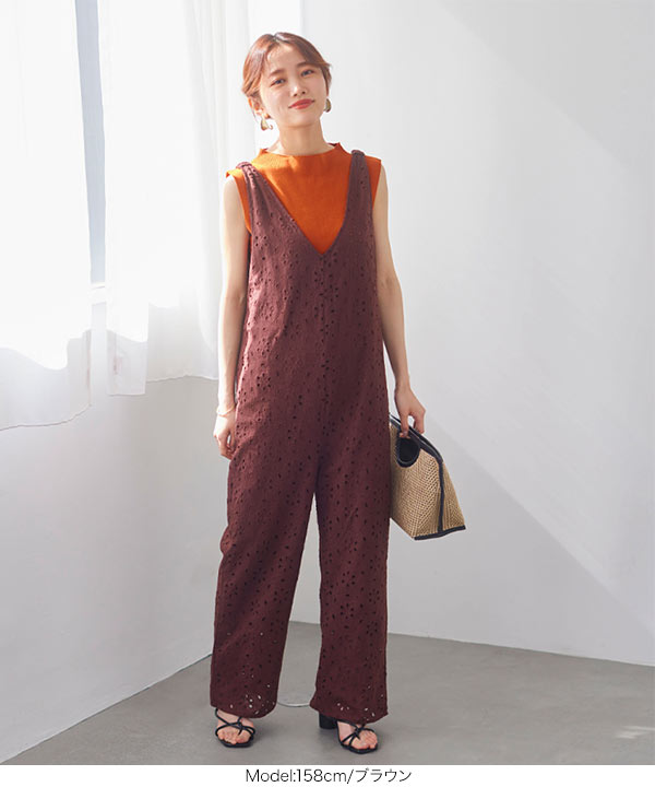 イチゴとフリフリレースのサロペットワンピース　見本 イチゴとフリフリレースのサロペットワンピース 見本