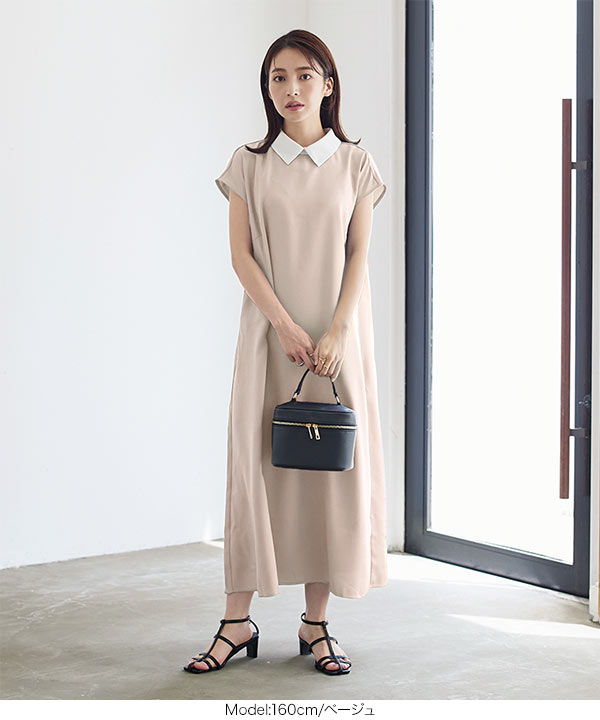 CHANEL ツイード　ベルテッド ワンピース　フレンチスリーブ 　グレー e3152_i2.jpg
