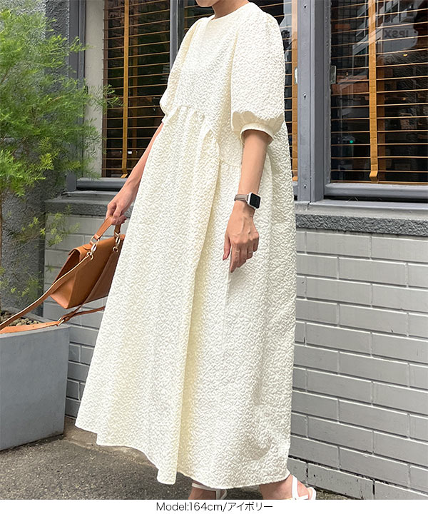 キナコ様 フレアワンピース ぽこぽこフレアワンピース [E3157] - レディースファッション