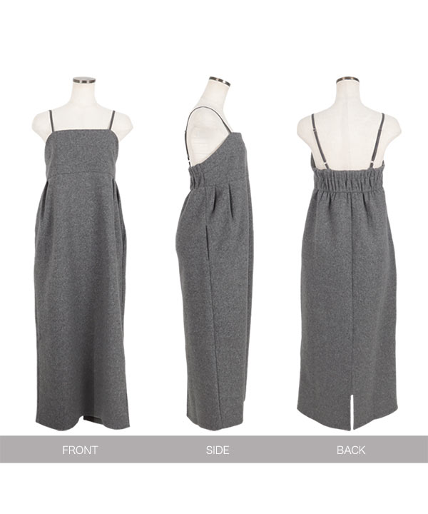 フェイクウールジャンスカワンピース [E3345] - レディース