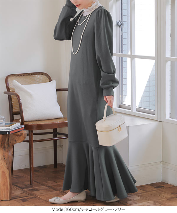 HERMES ロングワンピース ベルトネック ステッチデザイン マーメイド 34 e3434_i3.jpg
