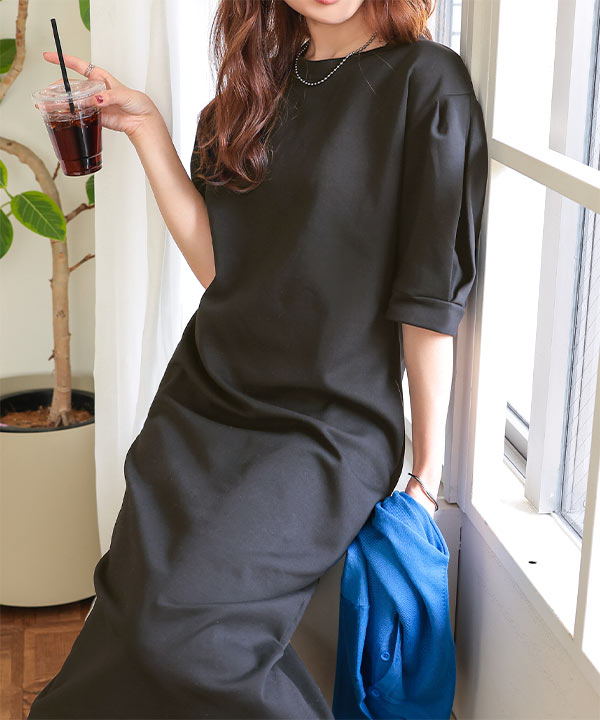 新品未使用タグ付き自宅保管セレクトショップ購入袖シフォンパフ袖ロング黒ワンピース KOBE LETTUCE（神戸レタス） ワンピース 低身長〜高身長サイズあり 指