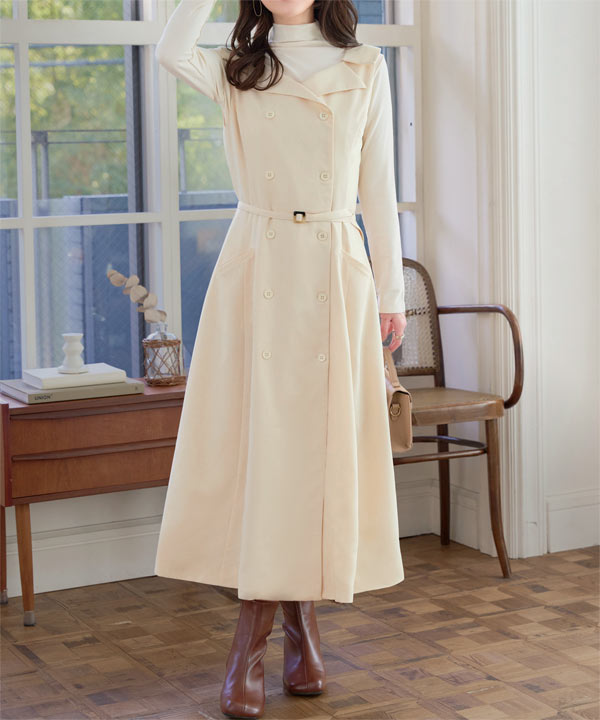 ウエストベルト付きジレワンピース [E3563] - レディースファッション