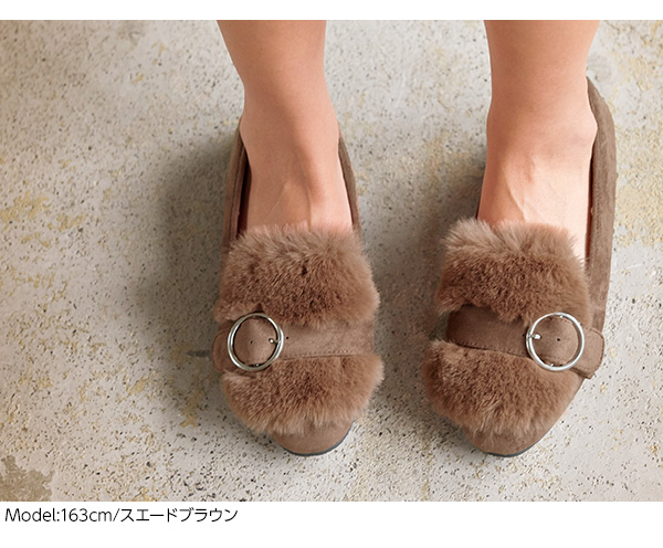 バックルベルトファーパンプス [I1676] - レディースファッション通販