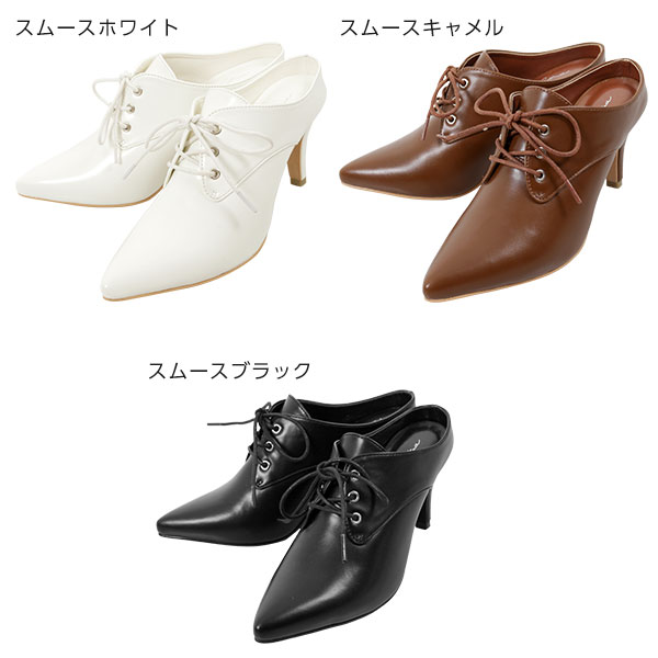 YELLO レースアップミュール 黒白 L 本日のみ YELLO / OVERTAKE SNEAKER MULES